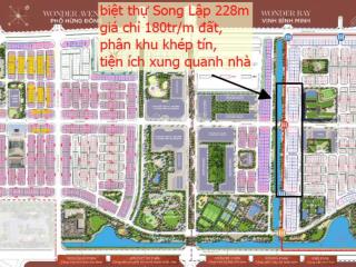 Bán bt song lập 228m gần sông, công viên, đại lộ chính, khu khép kín vinhomes đan phượng giá 38 tỷ