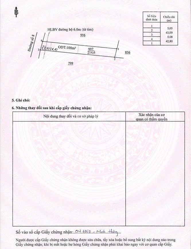 Bán đất ngay kcn minh hưng 3, 595 triệu, 214 m2 đường nhựa