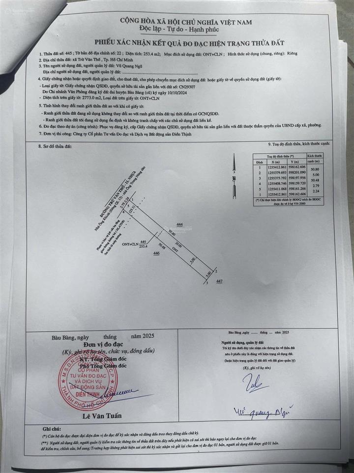 Bán gấp lô đất ngay trường học cấp 2 trừ văn thố, mặt tiền nhựa giá 920 triệu, 253m2