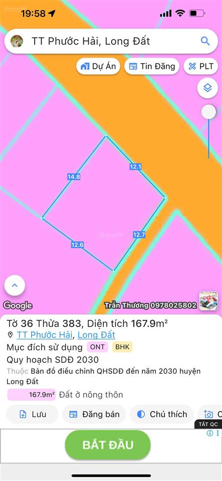 Lên lô đất thị trấn phước hải  gần biển phước hải 4km