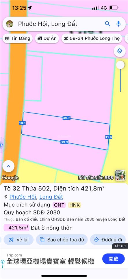 Đất đẹp view lúa mát mẻ quanh năm ngay xã phước hải  tp hcm về biển chỉ 5km