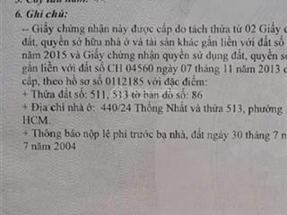 Bán lô đất hxh thống nhất ph16 dt4,14x17 , cn  71,6m2, thích hợp xây dựng mới, giá  6tỷ 390tr