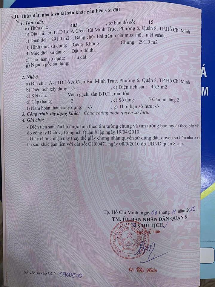 2,07 tỷ  cc bùi minh trực p6 q8, 45,3m2 shr căn góc 1pn lầu 1 tiện di chuyển . hhmg 25tr