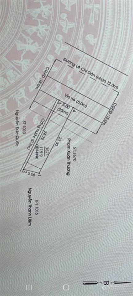 Đất mt kdc đường lê chí dân, tân an, dt 5x24, thổ cư 75, đường 12m, lđ 0949 243 ***
