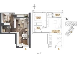 Hàng hiếm. căn hộ 1 ngủ 42,9m2 tòa a tháp đôi kepler. full đồ phố vũ trọng khánh