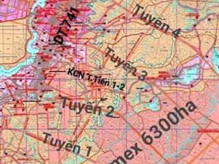 Đất mặt tiền đường xuyên tâm và tuyến 1, 2, 3, 4 nối vào kcn 4200ha và đông nam đồng phú