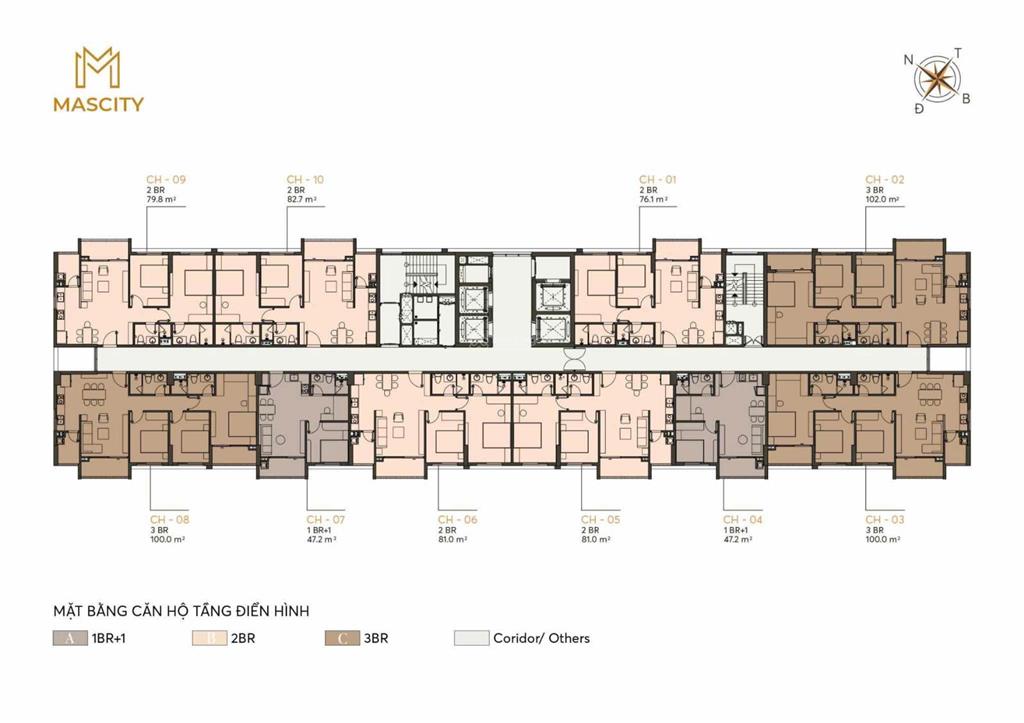 Bán căn hộ 3pn, 2wc, 100m2 tại mascity bắc giang, giá 3,926 tỷ vnd