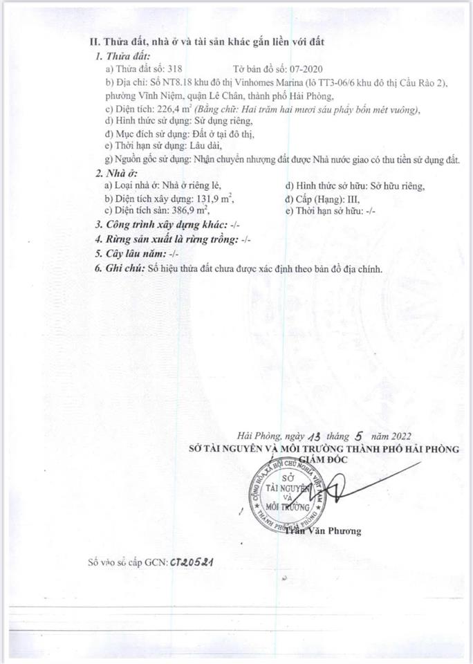 Chủ nhà cần bán gấp căn biệt thự ngọc trai thô có hồ sau nhà tại vinhomes marina hải phòng