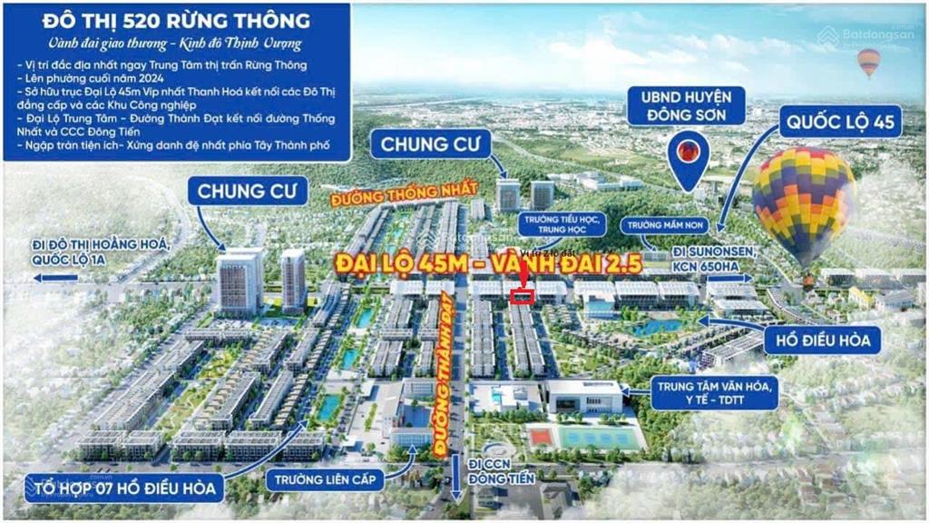 Bán cặp hh2 190m2 (có thể xây biệt thự sân vườn), mb520, tại tt rừng thông, đông sơn, thanh hóa