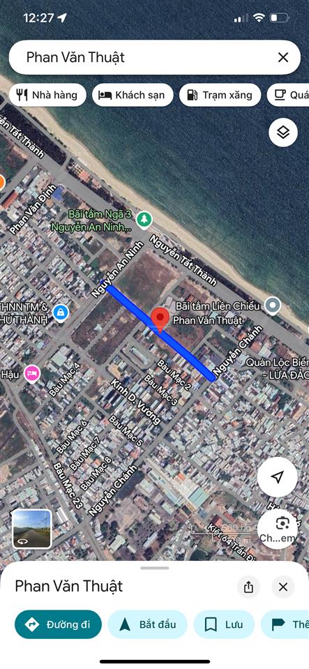 Bán đất biệt thự biển đường phan văn thuật, dt 187m2 view nhìn ra biển giá tốt.