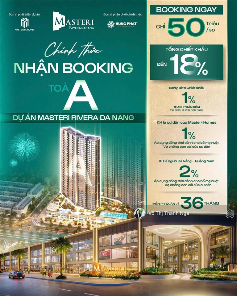 Tháp a masteri rivera danang chính thức mở booking xem pháo hoa ngay tại ban công nhà mình