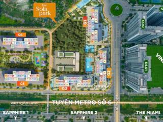 Bán căn 64m2 2pn+1, giá chênh 250tr với ptg,view công viên tại g1 sola park. 0966 866 ***