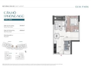 Bán gem park hải phòng, 50m2, 1pn, 1wc, duy nhất 1 căn, thanh toán 95%, chiết khấu 15%
