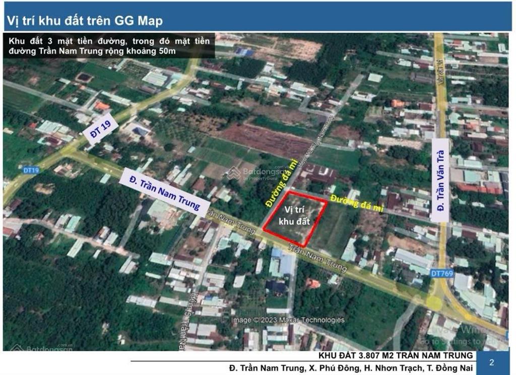 Bán đất đẹp 3 mặt tiền đường trần nam trung, tại xã đại phước đồng nai
