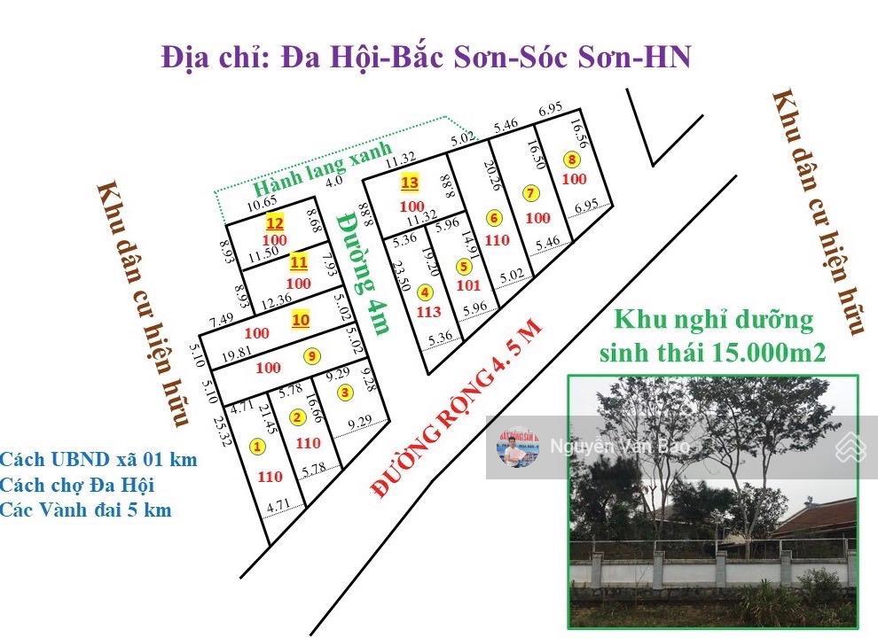 Chuyển nhượng lô đất 100m2 tại đa hội, bắc sơn, sóc sơn, hà nội
