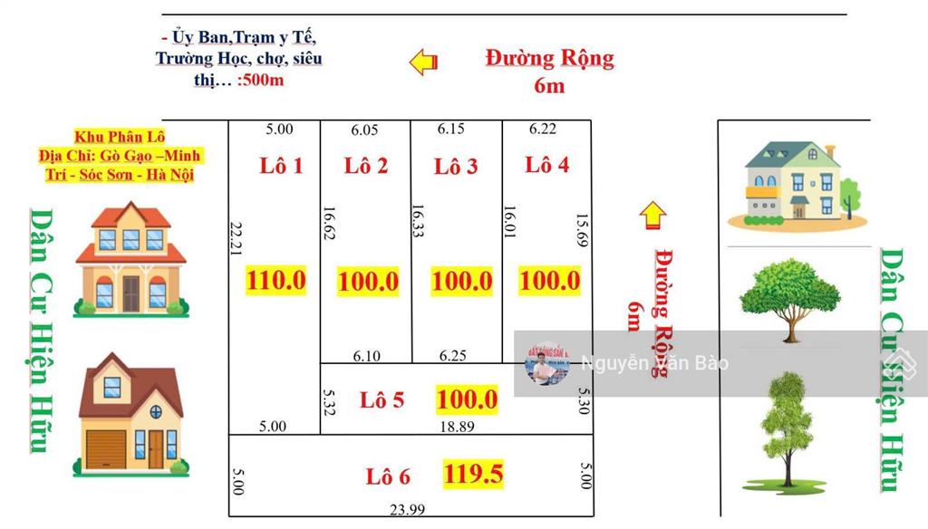 Chuyển nhượng 6 lô đất f0 tại minh trí, sóc sơn, hà nội.