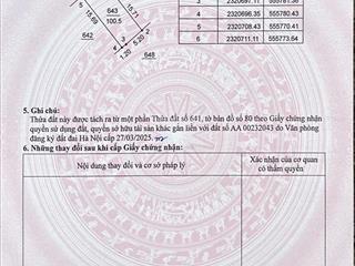 Chính chủ cần bán 100m2 đất full thổ cư, mặt tiền 6,40m ngay trung tâm phú cát city, tn sinh lời x2