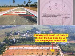 Cần bán lô đất hoa hậu 100m² phú cát full thổ cư, mặt tiền rộng, đường 6m, đầu tư x2 năm sau