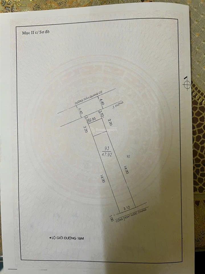 Mặt tiền trần quang cơ  3m x 18m  1 lầu