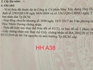 Bán đất nền dự án huy hoàng phường thạnh mỹ lợi q2.tp hcm. lô a38 góc 2mt. dt142.5m2. giá35 tỷ 625