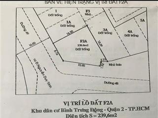 Bán đất mặt tiền đường số 49 phường bình trưng đông q2.tp hcm 239.6m2 .giá 27 tỷ 500