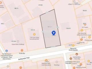 Bán đất mặt tiền xuân thủy, phường thảo điền, q2. 897m2. 403 tỷ 600