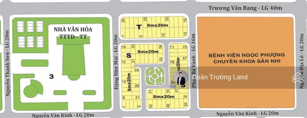 Bán lô đất 8x20m dự án huy hoàng (dãy t) đường 12m, song song với đường trương văn bang.