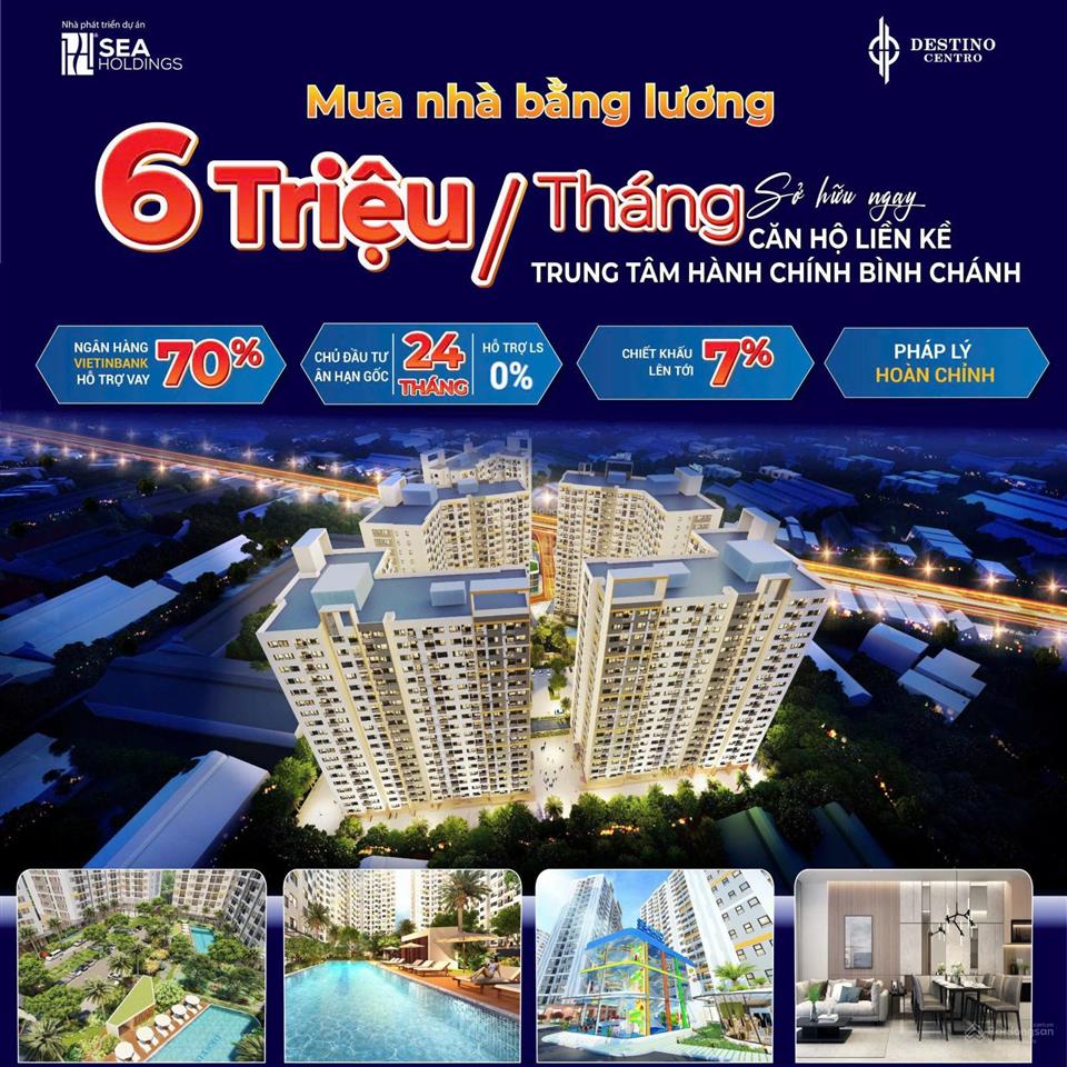 Căn hộ destino centro căn góc 2pn+2wc (1tỷ350)thanh toán 350tr nhận nhà sở hữu lâu dài view nội khu
