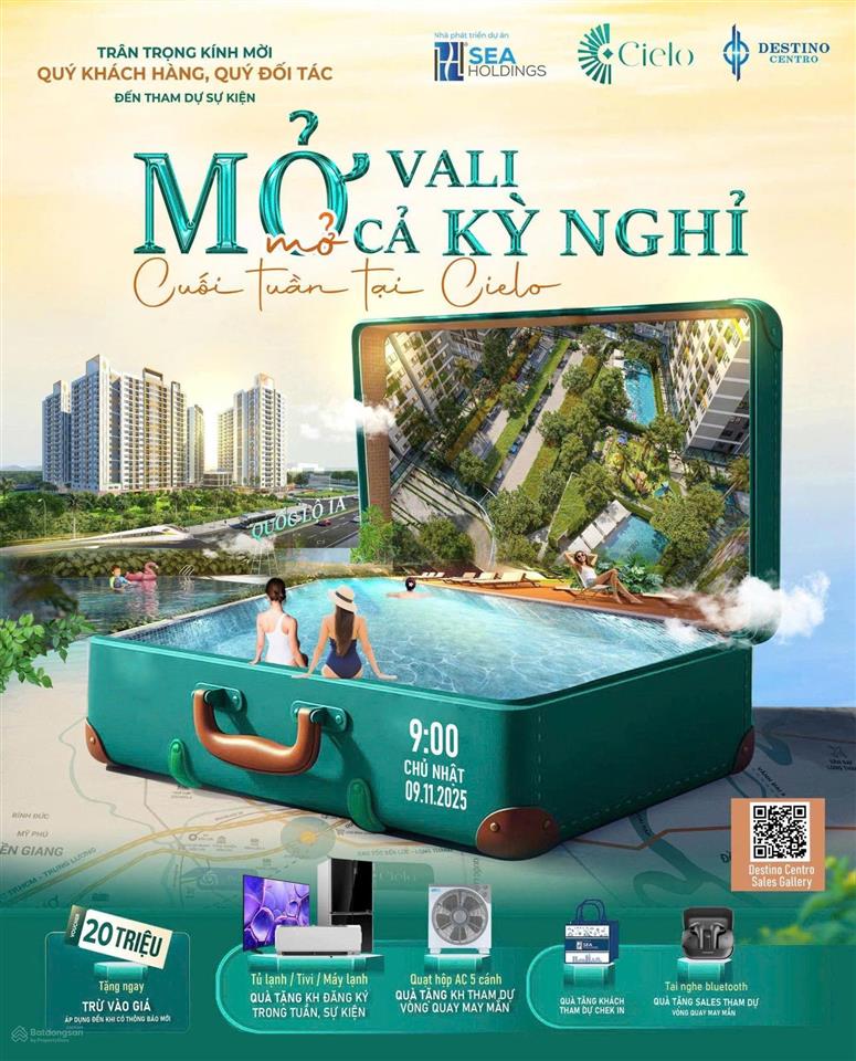 Căn hộ destino centro căn góc 2pn+2wc (1tỷ350)thanh toán 350tr nhận nhà sở hữu lâu dài view nội khu