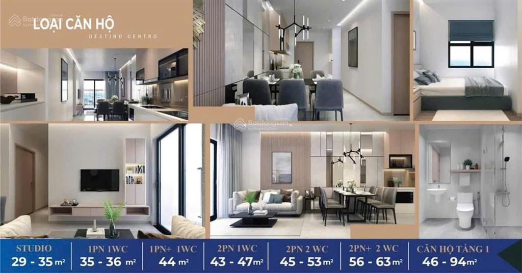 Căn hộ destino centro căn góc 2pn+2wc (1tỷ350)thanh toán 350tr nhận nhà sở hữu lâu dài view nội khu