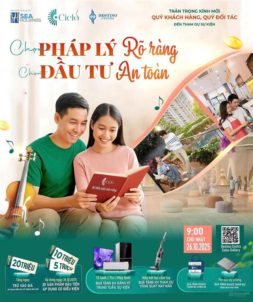 Căn hộ destino centro căn góc 2pn+2wc (1tỷ350)thanh toán 350tr nhận nhà sở hữu lâu dài view nội khu