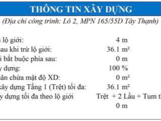 Sản phẩm cho khách đầu tư 2 mặt hẻm 8m trước sau đang tách 2 lô l1  5x13m  l2  5x8,2m