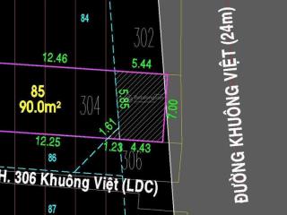 Mặt tiền kinh doanh khuông việt 7x18m dt sau khi trừ lộ giới 90m2 1 lầu