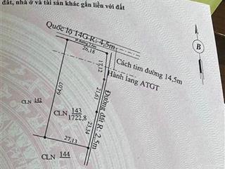 Bán lô đất 1.720m2 mặt tiền ql14g, xã sông vàng, tp. đà nẵng