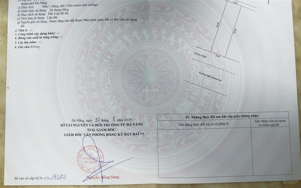 Cần bán lô đất giá tốt nhất khu vực đường ngô quang huy (12,5 tỉ )