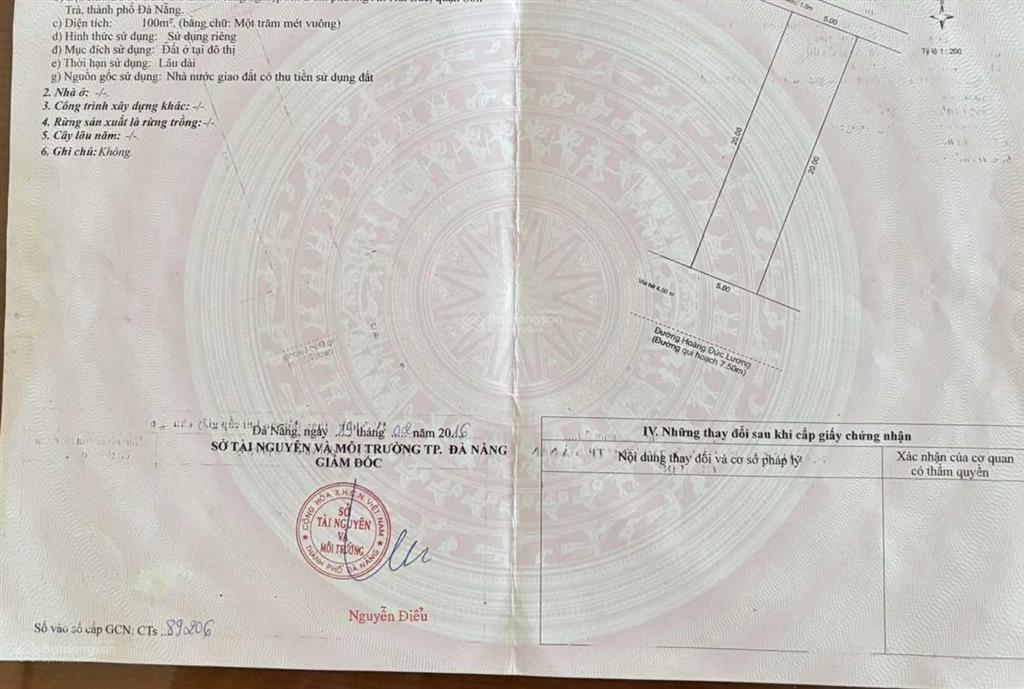 Cần bán 1 lô duy nhất đường hoàng đức lương diện tích 100m giá 12 tỉ