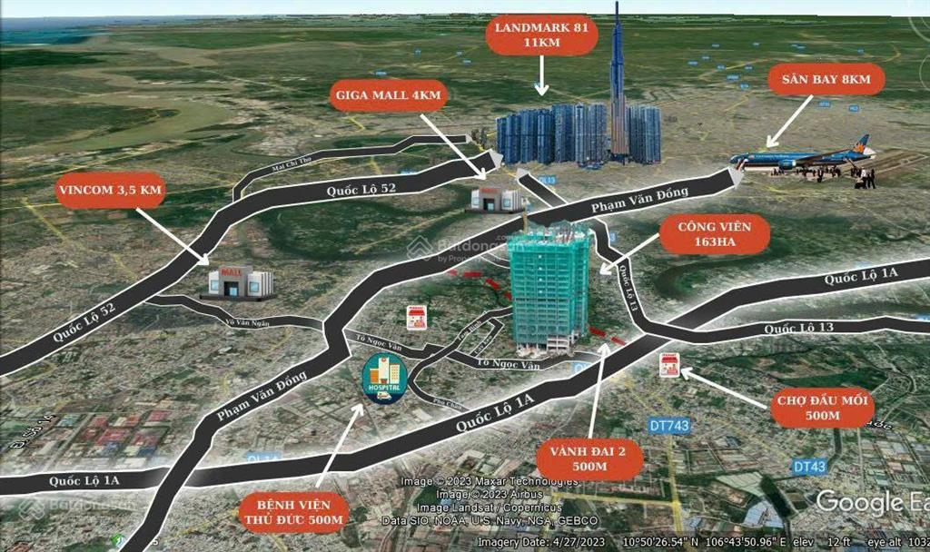 Suất đầu tư giá gốc cđt, prosper phố đông 2pn 2wc, 57m2, giá 2,6 tỷ, còn 1 căn