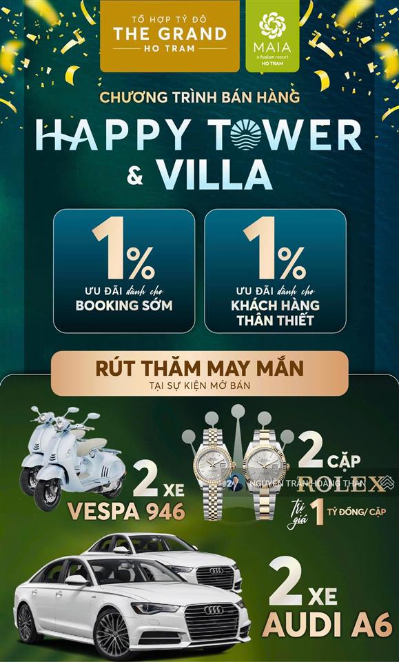 Chính thức nhận booking có hoàn lại dự án maia hồ tràm tòa happy full nội thất kể cả bếp, giường...
