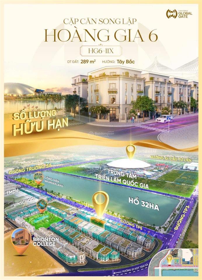 Cần chuyển nhượng gấp căn song lập hoàng gia 6. vinhomes golbal gate
