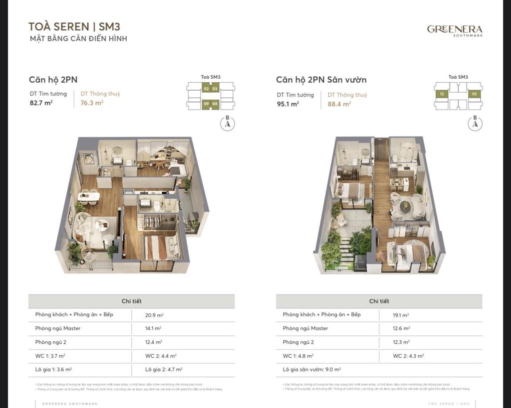 Greenera southmark em cần bán gấp căn 2 pn 76m2 hướng bắc nhìn vào trung tâm thành phố giá cực đẹp