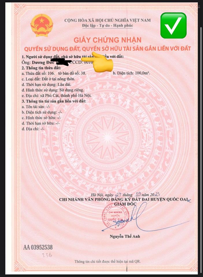 Bán gấp trong tuần, lô góc 100m2 full thổ cư tại phú cát hoà lạc, 2 mặt thoáng giá f0 chỉ 5,1tỷ