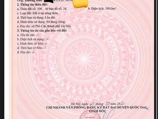 Bán gấp trong tuần, lô góc 100m2 full thổ cư tại phú cát hoà lạc, 2 mặt thoáng giá f0 chỉ 5,1tỷ