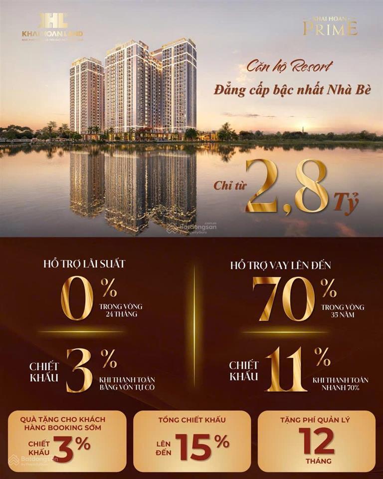 Bán căn hộ khải hoàn prime, 62m2 2pn 2wc, giá tốt trực tiếp chủ đầu tư chỉ từ 4.3 tỷ, full nội thất