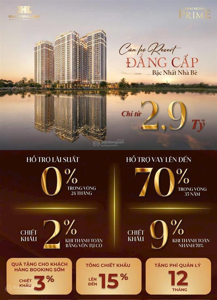 Bán căn hộ khải hoàn prime lê văn lương nhà bè, 66m2, 2pn 2wc, vốn chỉ từ 860tr