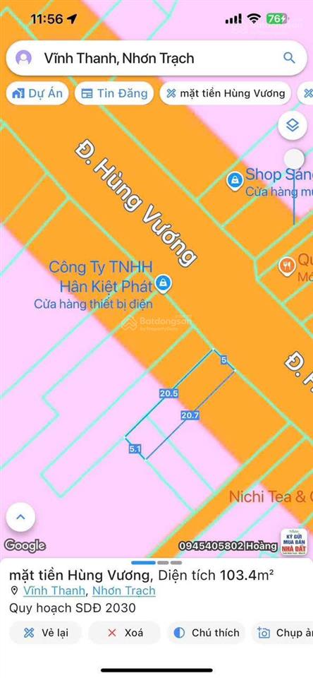 Chích chủ cần bán gấp lô đất ngay mặt tiền hùng vương, thổ cư 100%. giá chỉ 4 tỷ