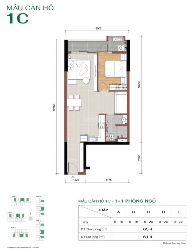 Bán căn 1+ mt easmark city 65m2 giá chỉ 2tỷ6 bao sang tên 0939 303 ***