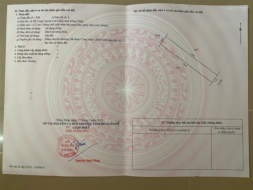 Cần bán 2 nền đôi xã mỹ long  8.5 x 30m, thổ cư 100% có 2 sổ hồng riêng giá 600 triệu/thương lượng