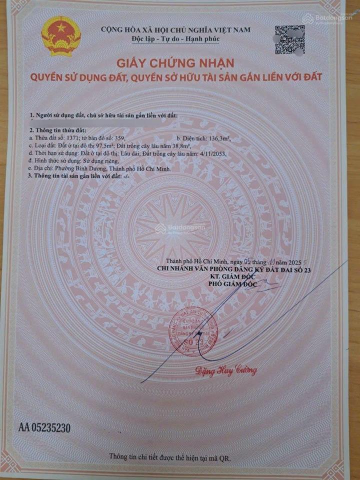 Giá siêu tốt chỉ 1tỷ990/nền nhanh tay có 3 nền liền kề đường 8m 1/huỳnh văn lũy phường bình dương