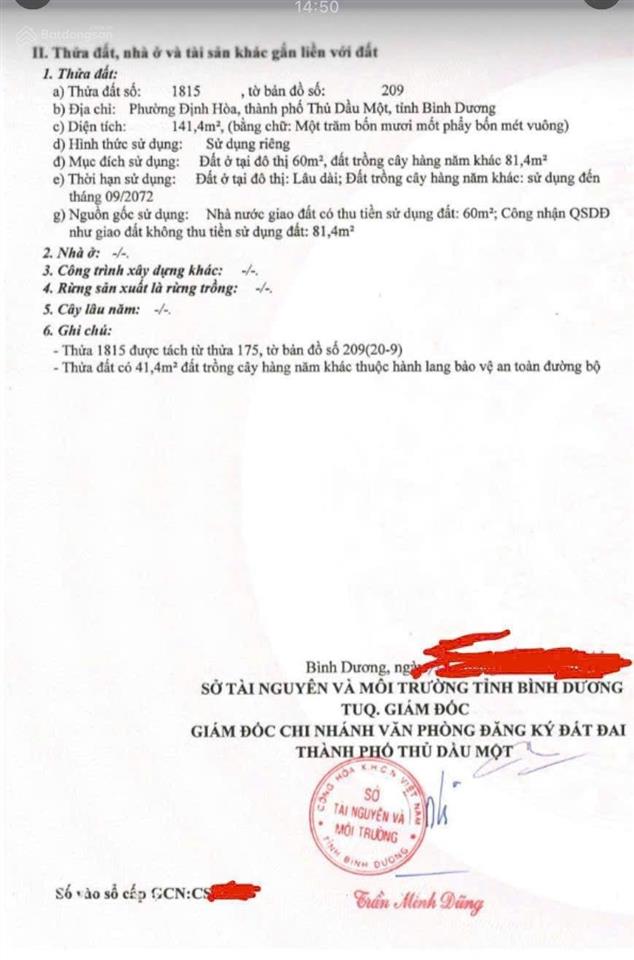 Mặt tiền dx 076 định hoà 5x28 nhựa 7m ngay gần bệnh viện phương chi, bệnh viên 1500 giường 500m