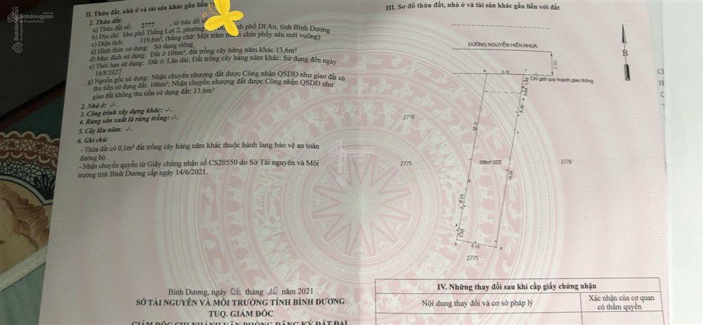 Bán nhà mt nguyễn hiền,dĩ an, bình dương, giá 5,7tỷ, dt119m2.đang cho thuê 11tr/tháng